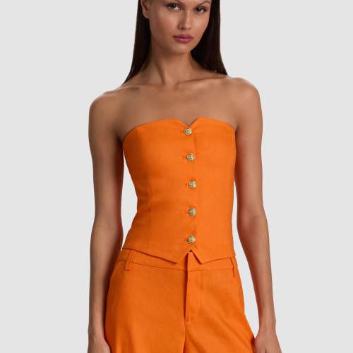Kelcey Strapless Vest Orange Peel