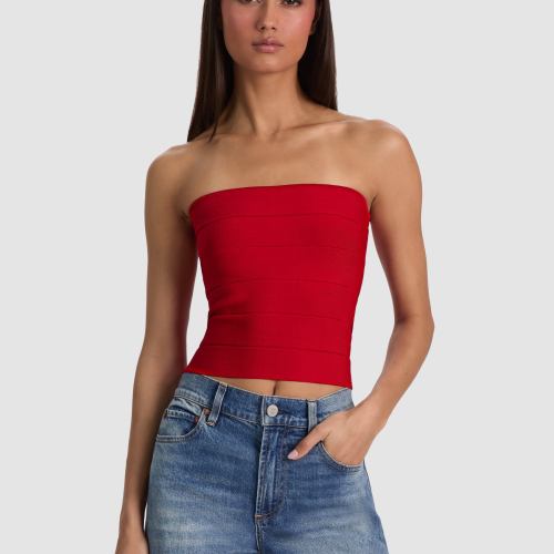 Alison Bandage Tube Top Chili Pepper