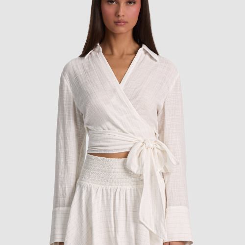 Hannon Wrap Top Off White