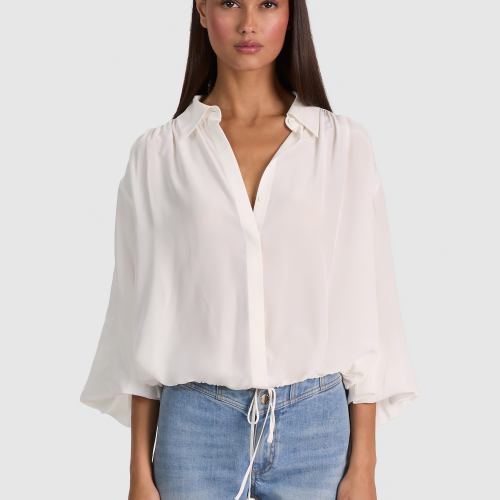 Margaux Tie Front Blouse Off White