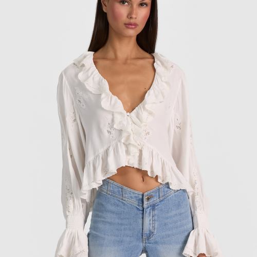 Skye Ruffled Blouse Off White