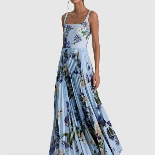 Carolyn Pleated Maxi Dress Fly Away
