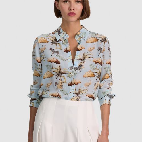 Willa Staceface Silk Blouse Untamed