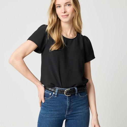 short-sleeve crepe top