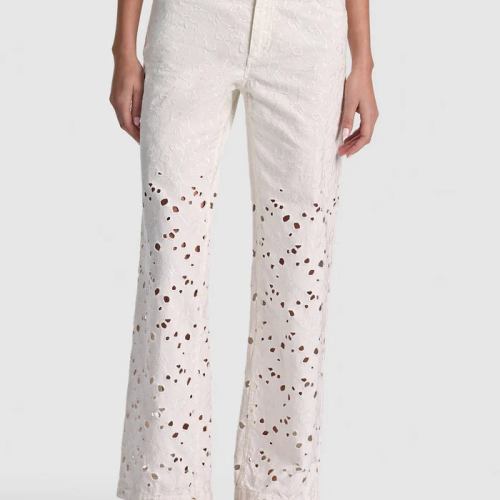 Chic Laser-cut Jean Off White