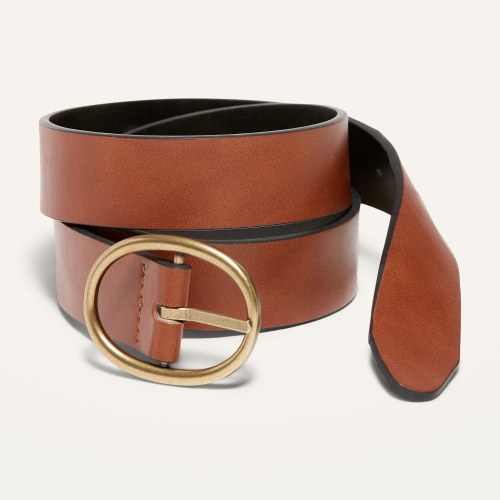 Reversible Faux-Leather Belt For Women (1.25-Inch)