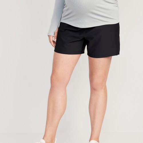 Maternity Rollover-Waist PowerSoft Skort