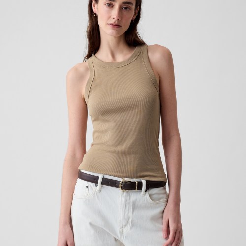 Modern Rib Halter Tank Top