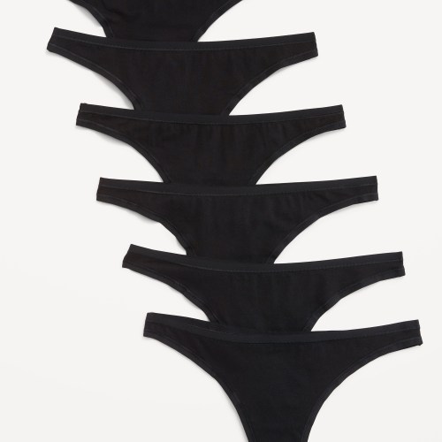 6-Pack Low-Rise Everyday Cotton Thongs
