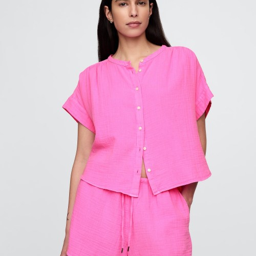 Cotton Gauze Dolman Shirt