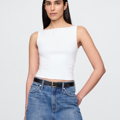 CloseKnit Jersey Boatneck Crop Tank Top