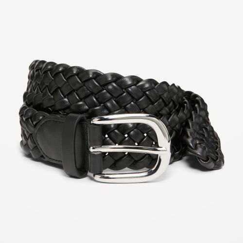 Braided Faux-Leather Belt for Women