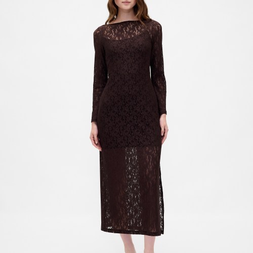 Lace Bell-Sleeve Maxi Dress