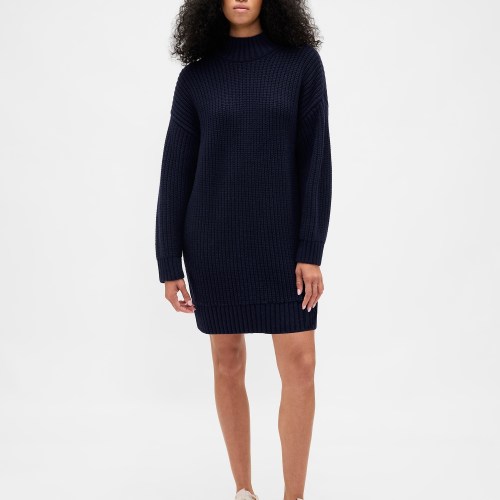 Oversized Turtleneck Sweater Mini Dress