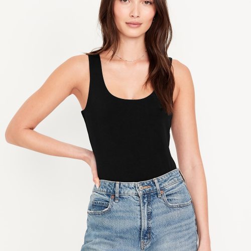 Double-Layer Scoop-Neck Bodysuit