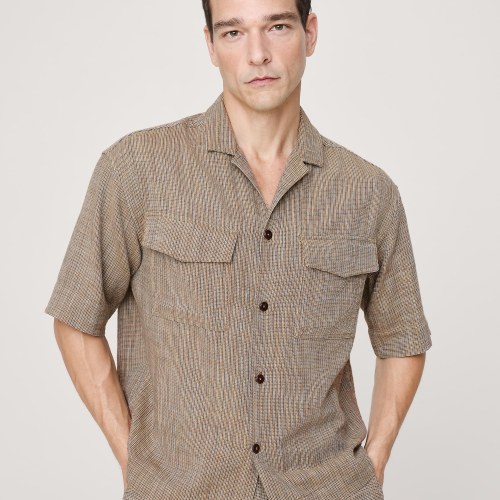 Relaxed-Fit Waffle-Knit Polo Shirt