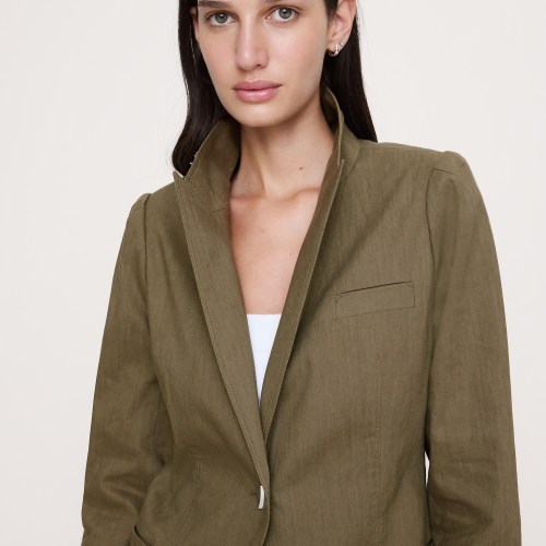 Stretch Linen-Viscose Long Vest