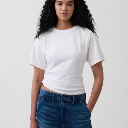 Knit Fitted-Waist T-Shirt