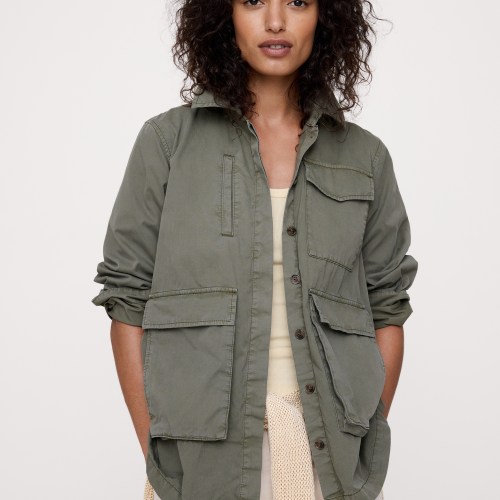 Cotton Twill Shirt Jacket