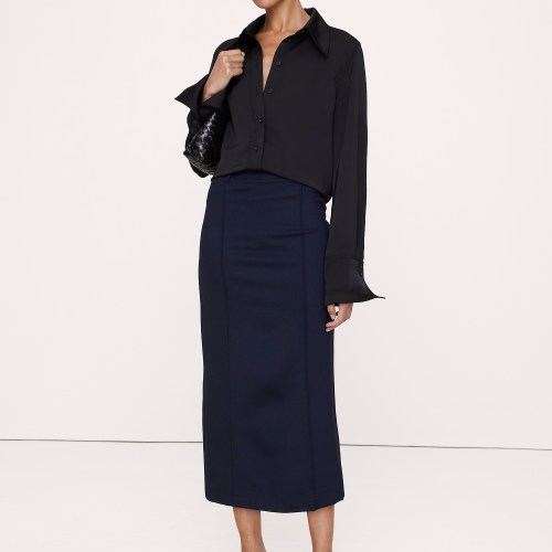 Ponte Pintuck Pencil Skirt