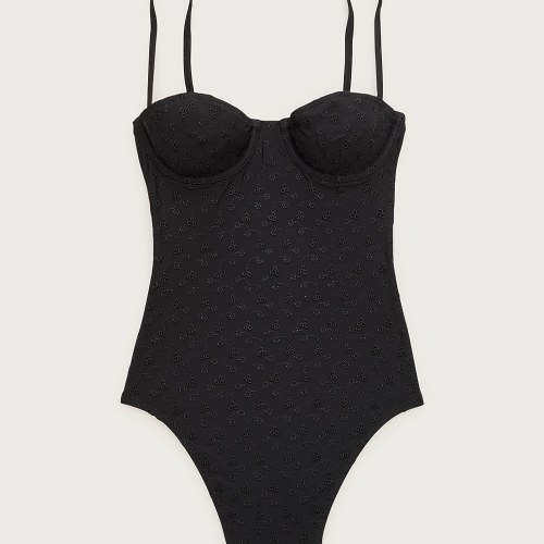 Balconette eyelet underwire one-piece