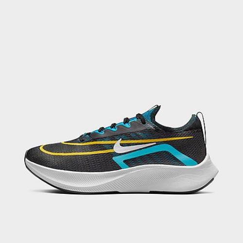 Nike Mens Zoom Fly 4 Running Shoes in Black/Chlorine Blue/Vivid Sulfur