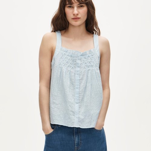 Smocked shell tank top