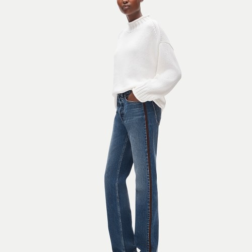 Jesse relaxed-straight jean with suede stripe