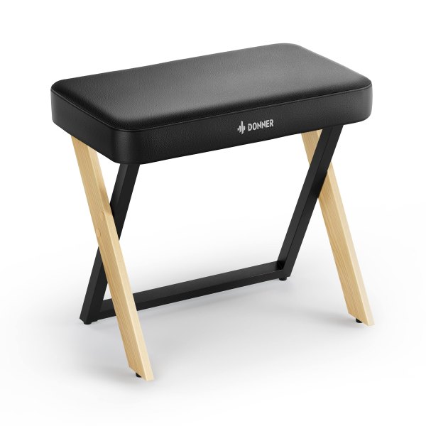 Donner music - Donner DKB-300 Home Style Metal Legs Padded Piano Bench - Light Wood Color