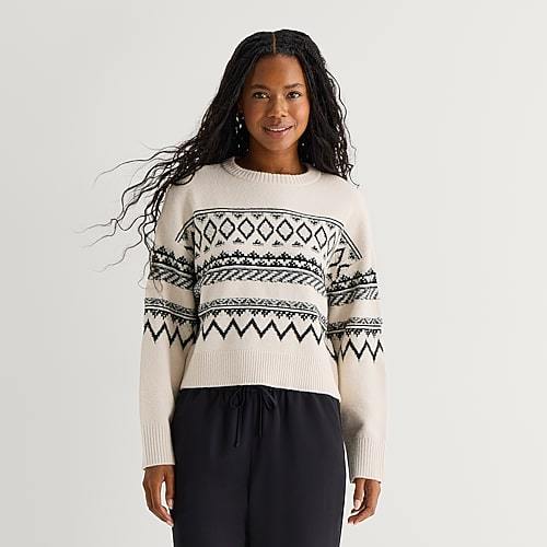 A.N.A Womens Neck Long Sleeve Pullover Sweater