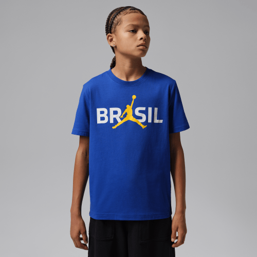 Jordan Big Kids 85 Logo P6 T-Shirt in Blue | 95F782-U0K