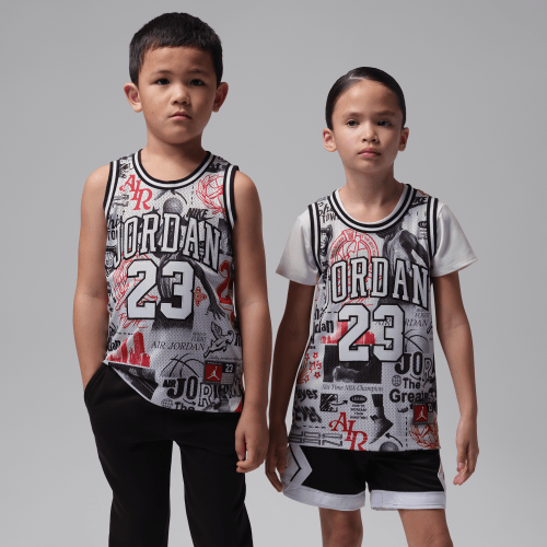 Jordan Little Kids Printed 23 Jersey in Grey | 85C655-709