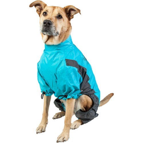 Touchdog Quantum-Ice Full-Bodied Reflective Dog Jacket with Blackshark Technology, Ocean Blue, Large