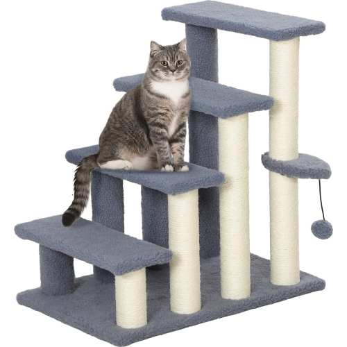 PawHut 25-in Cat Tree with Stairway, Gray