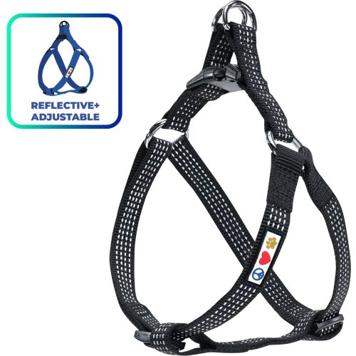 Pawtitas Nylon Reflective Step In Back Clip Dog Harness, to chest