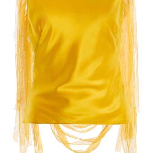 Christopher Esber Exclusive Lattice lace-Trimmed Hammered-Silk Top – Moda Operandi