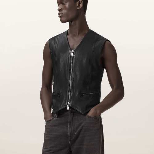 AllSaints Davies Leather Vest