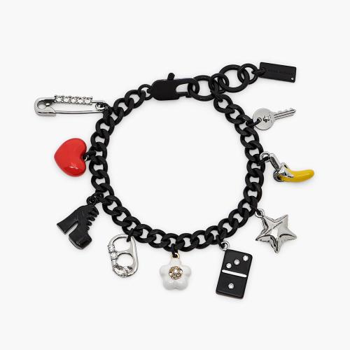MARC JACOBS Marc Jacobs The Collector Charm Necklace in Black Multi