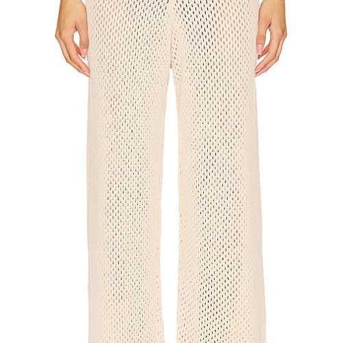 onia Crochet Wide Leg Pant in Beige. size (also in L, M, S, XL)