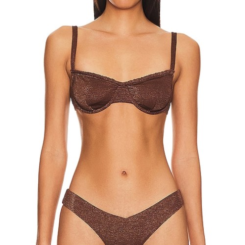 onia Marilyn Bikini Top in Brown. size (also in L, M, S, XL)