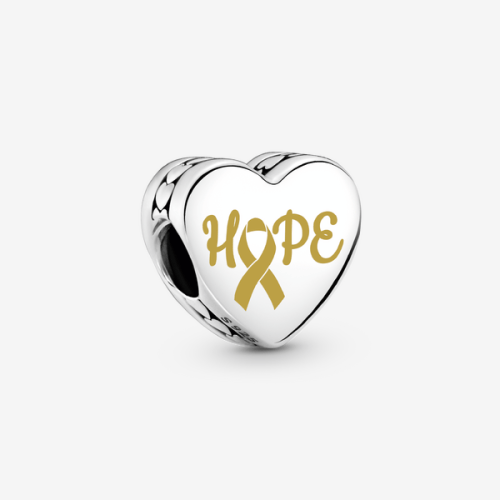 Pandora Hope Gold Ribbon Heart Charm