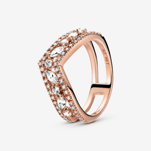 Pandora FINAL SALE Sparkling Marquise Double Wishbone Ring