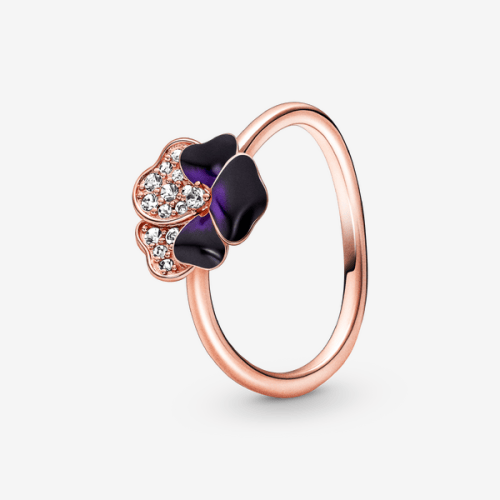 Pandora FINAL SALE Deep Purple Pansy Flower Ring