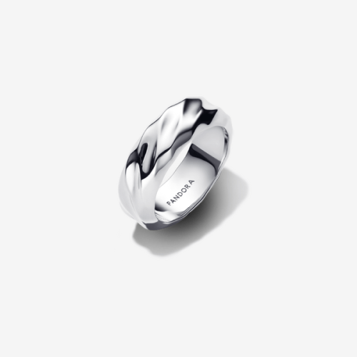 Pandora Rippled Wide Band Ring