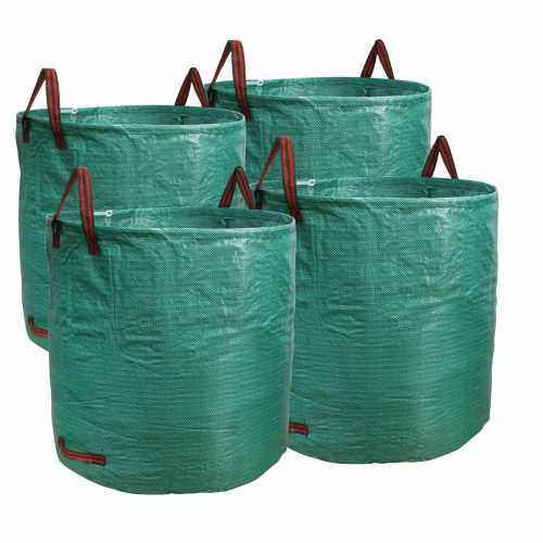 4-Pack 132-Gallon Reusable Lawn and Leaf Bags, Heavy-Duty Yard Waste Bags for Garden Debris and Outdoor Cleanup