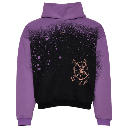 Nike Mens Hours TF Standard Issue Pullover Hoodie – Black/Bright Violet/Pale Ivory