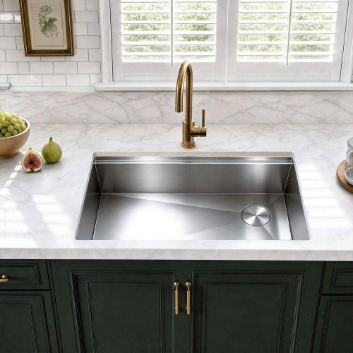 30 in. Undermount Single Bowl Kitchen Sink with Cutting Board