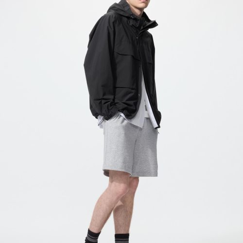 UNIQLO Mens Wide Sweat Shorts, Red