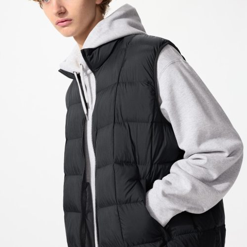 UNIQLO Mens PUFFTECH Vest 2025 Version with Anti-Static, Black, XL