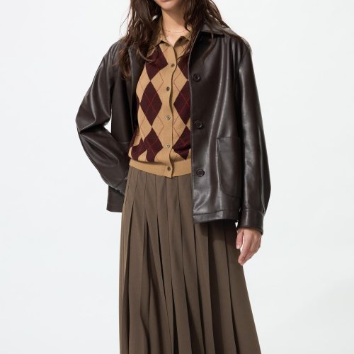UNIQLO Womens Chiffon Pleated Midi Skirt